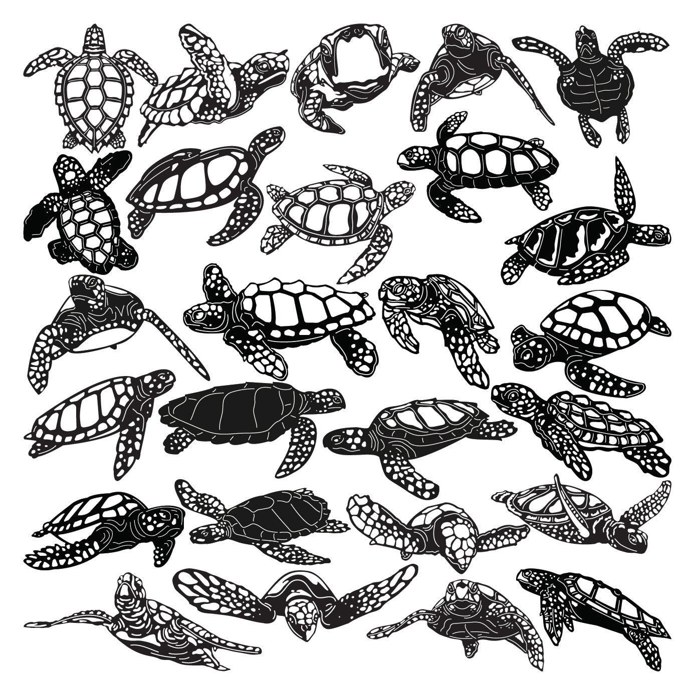 Loggerhead Sea Turtle DXF Files | Symbol of Resilience | Metal Wall Art