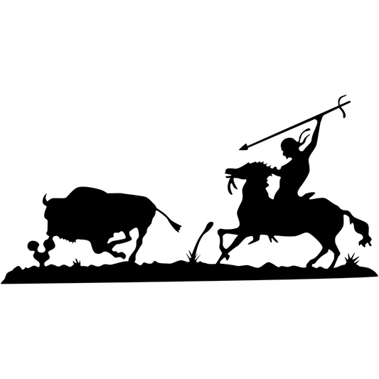 Bull Hunting Scene Free DXF file-Cut Ready for cnc machines-DXFforCNC.com