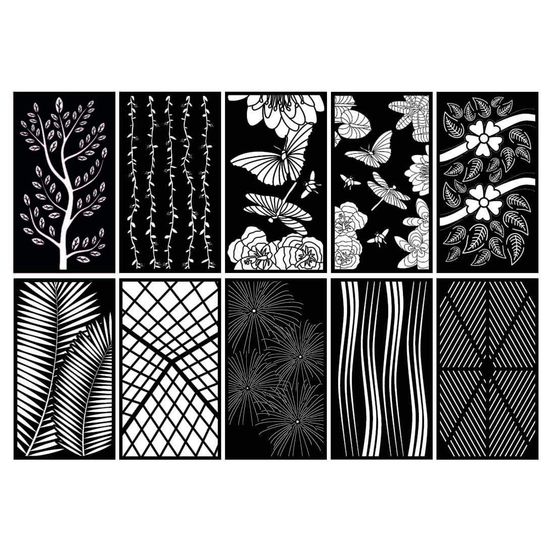 Abstract and Floral Decorative Privacy Screen Panels or Fence-dxf files cut ready