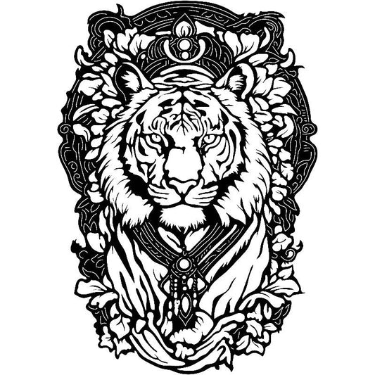 Majestic Tiger Face DXF Files Cut Ready for CNC Machines-DXFforCNC.com