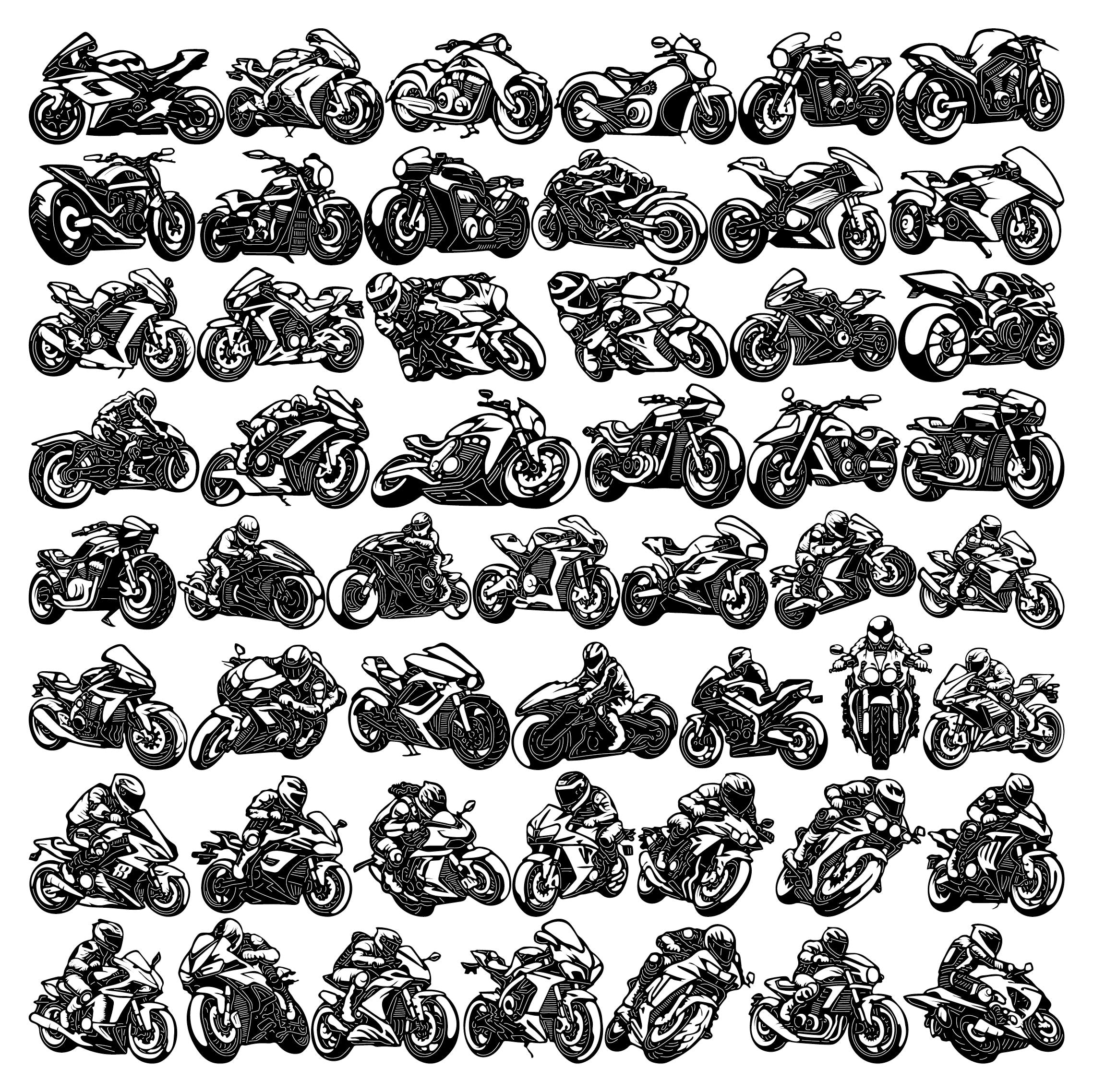 Sport Racing Motorcycles DXF Files Cut Ready for CNC Machines-DXFforCNC.com