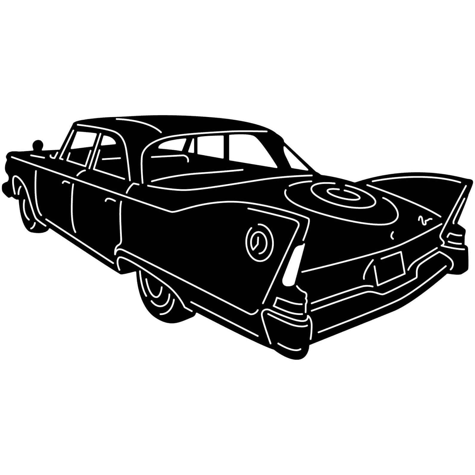 1960 Fury Old Muscle Car-DXF files Cut Ready for CNC-DXFforCNC.com