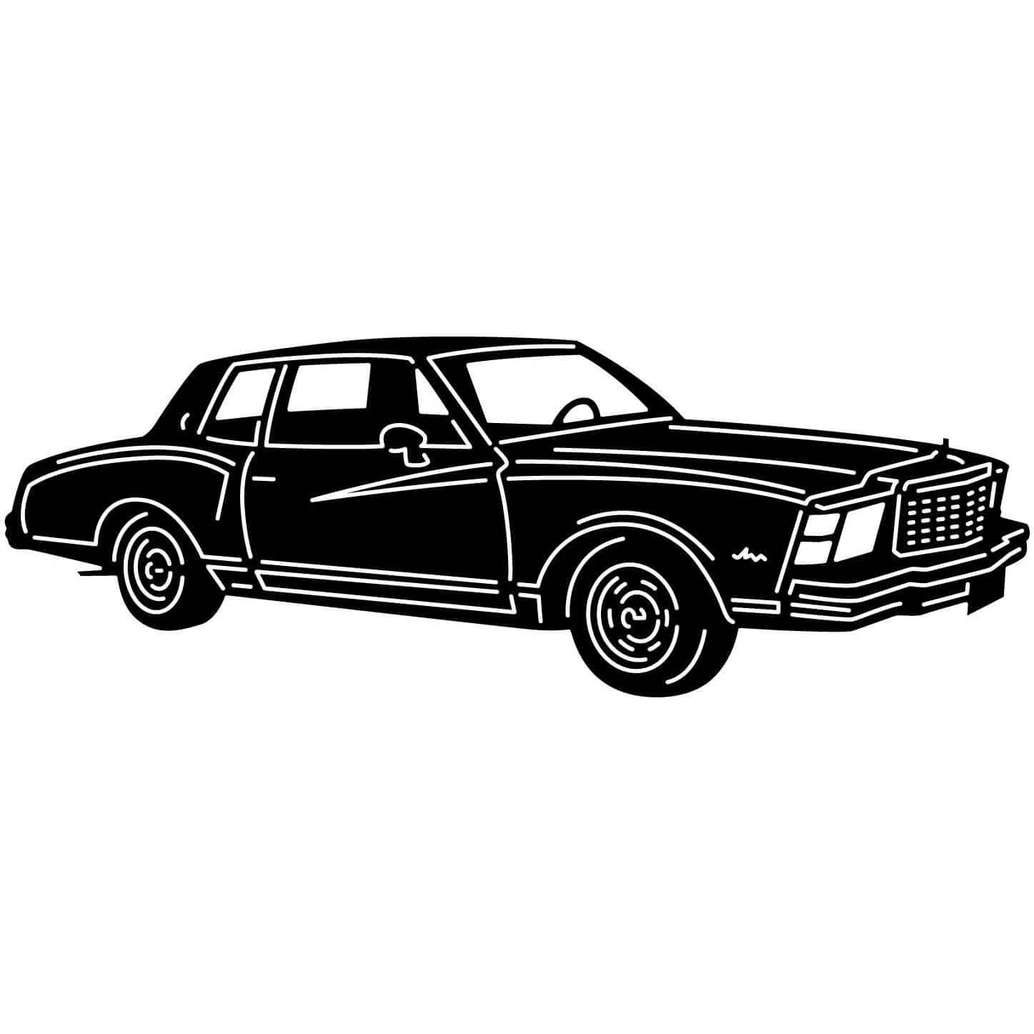 1979 Monte Carlo Old Muscle Car-DXF files cut ready for cnc machines-DXFforCNC.com