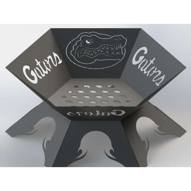Fire Pit Hexagon Florid Gators logo-dxf files cut ready for cnc-dxfforcnc.com