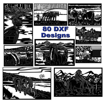 Decorative Panels DXF File | Wildlife, Farms, Nature CNC Cutting Designs