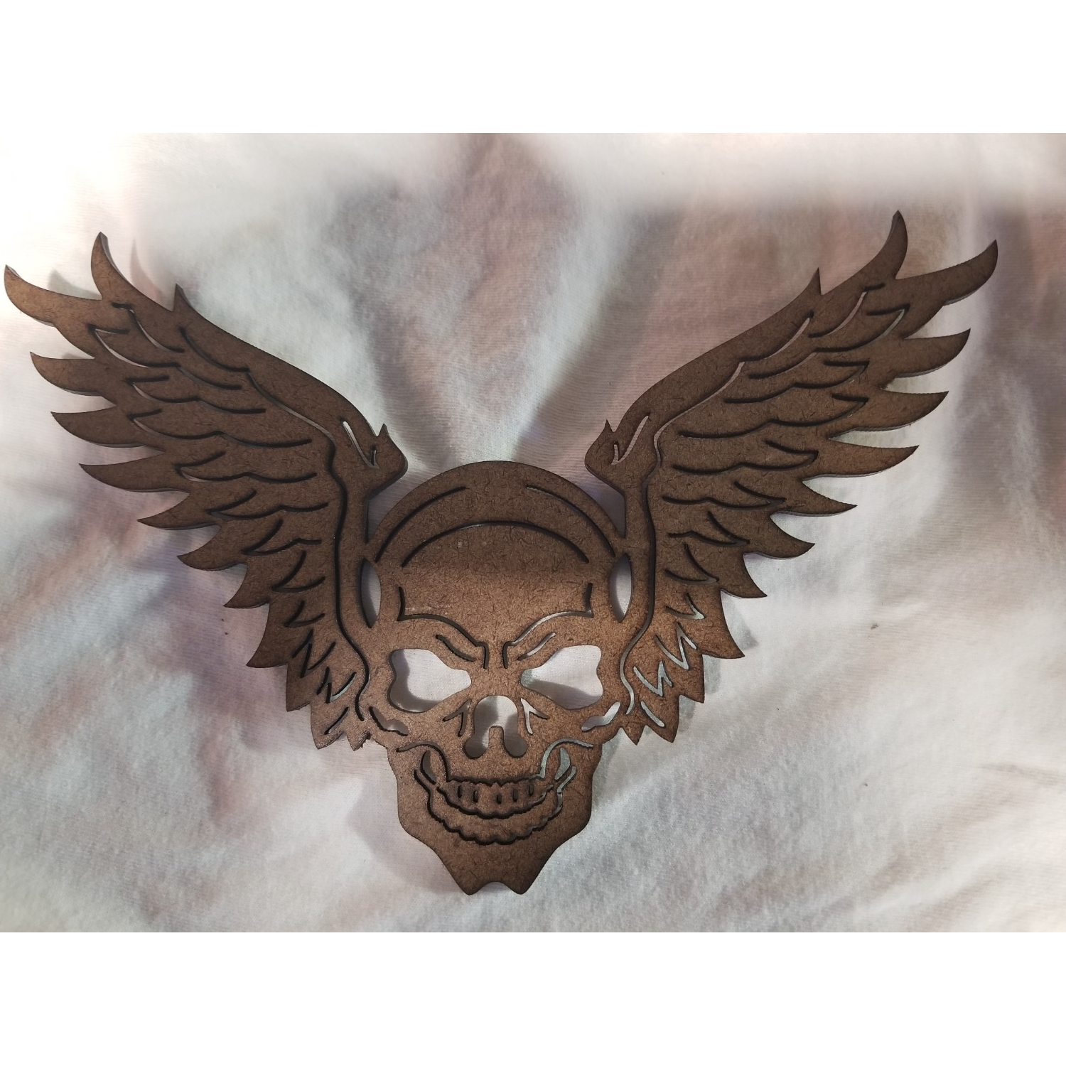 Skull with Dark Eagle Wings | free DXF File Download-DXFforCNC.com