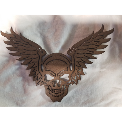 Skull with Dark Eagle Wings | free DXF File Download-DXFforCNC.com