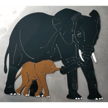 Elephant and Baby Free DXF file-Cut Ready for cnc