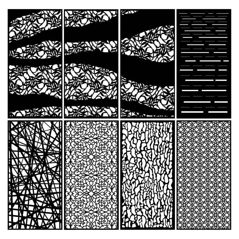 Abstract Decorative Privacy Screen Panels or Fence-dxf files cut ready for cnc