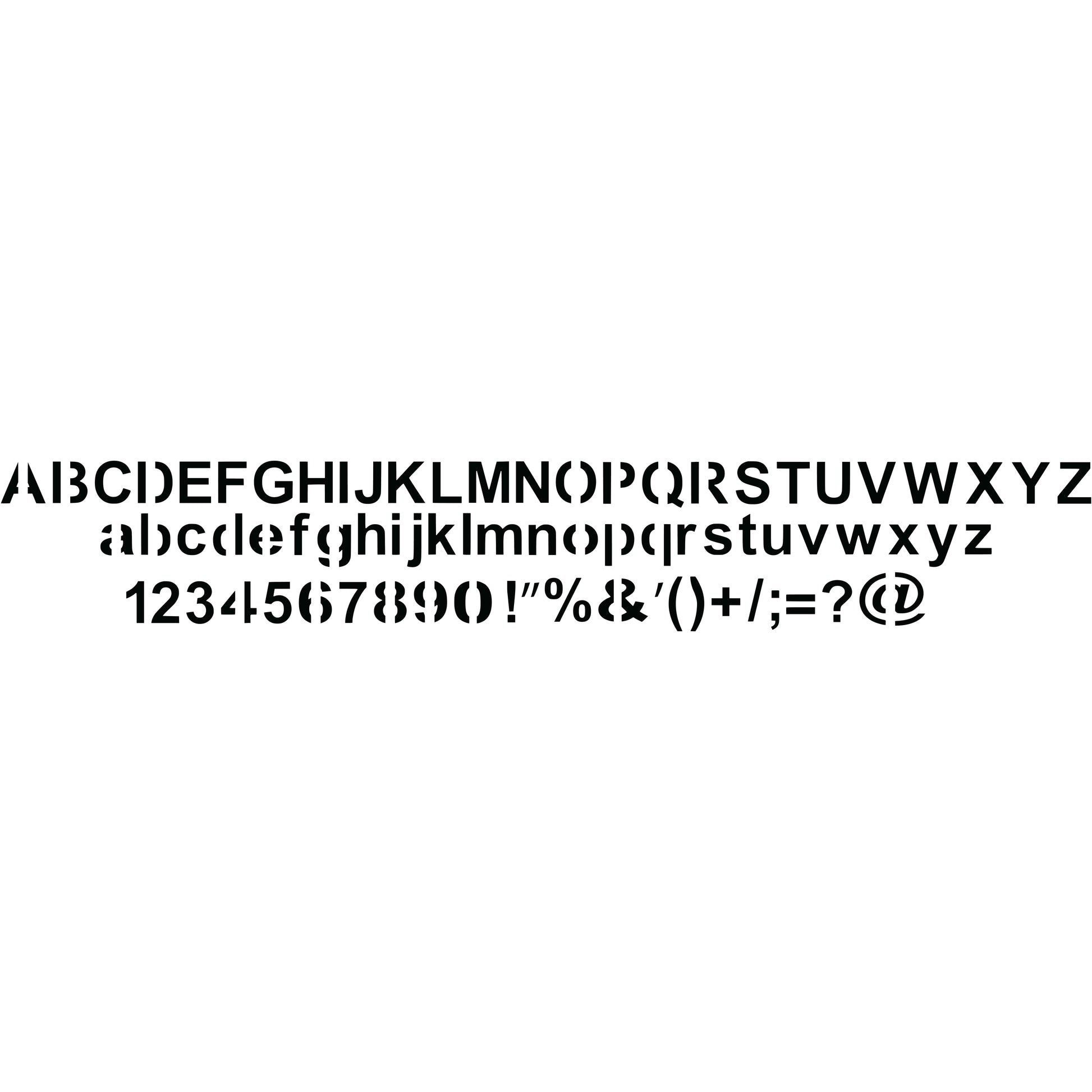 Stencil Font Stock Art - DXF File for CNC