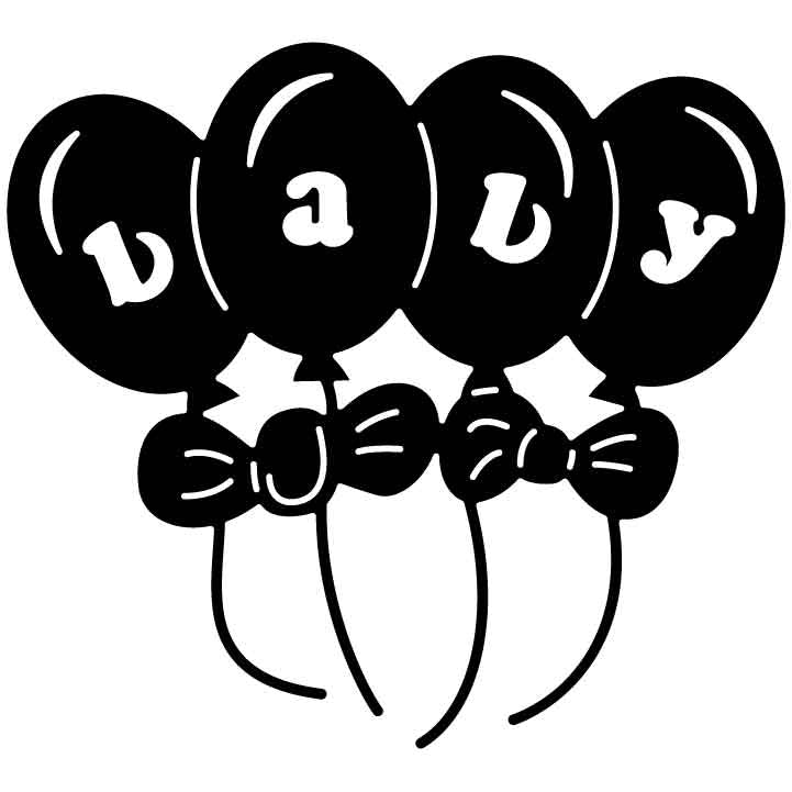 Baby Balloons Free DXF File for CNC Machines-DXFforCNC.com