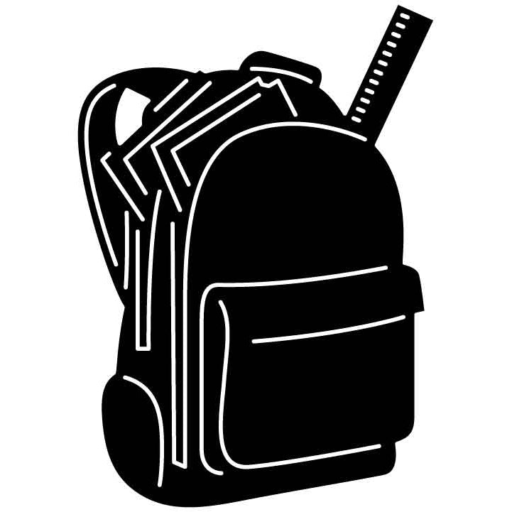 Bag of School Free DXF File for CNC Machines-DXFforCNC.com