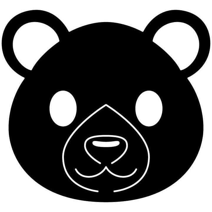 Bear Face Free DXF File for CNC Machines-DXFforCNC.com