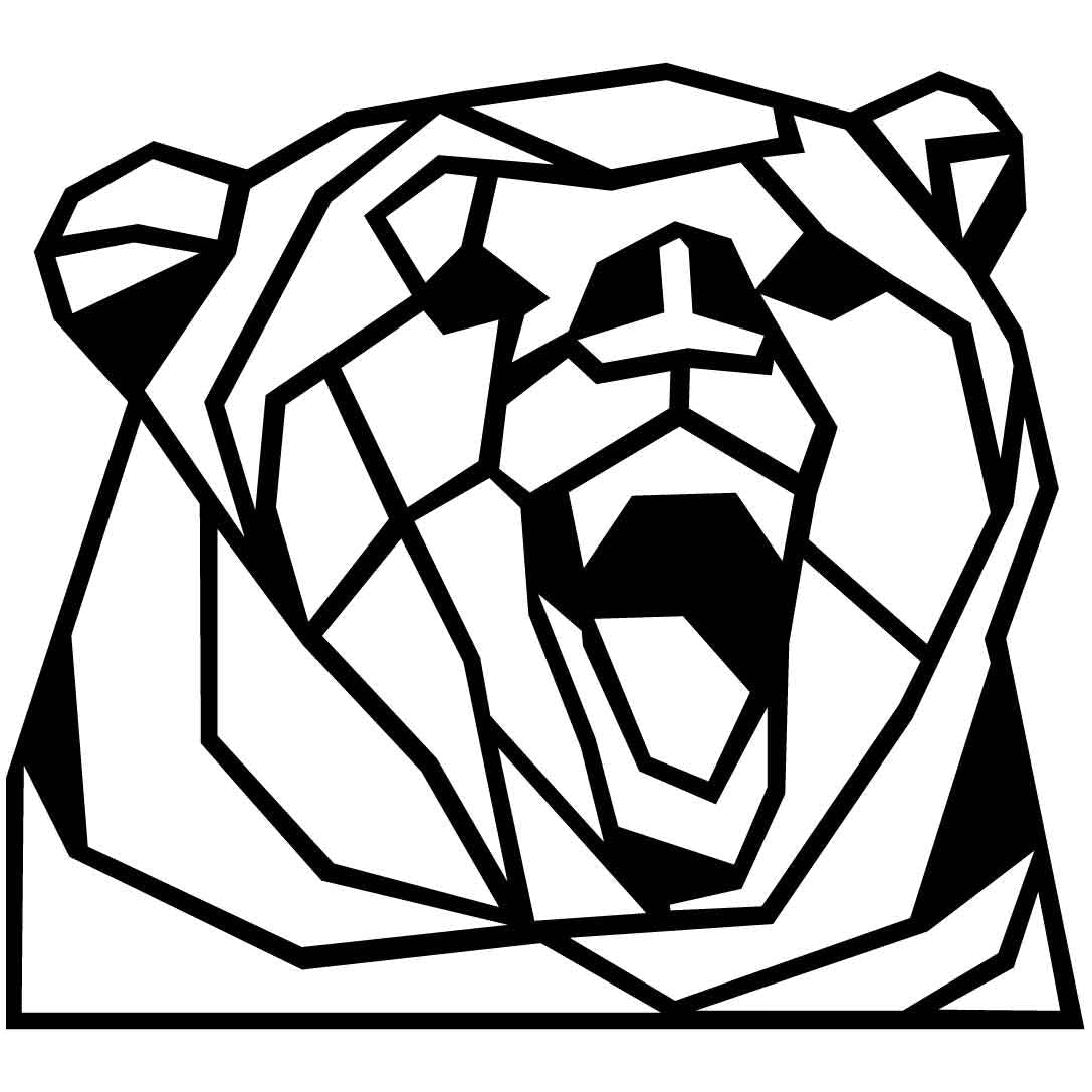 Bear Face Geometric-DXF files Cut Ready for CNC-DXFforCNC.com