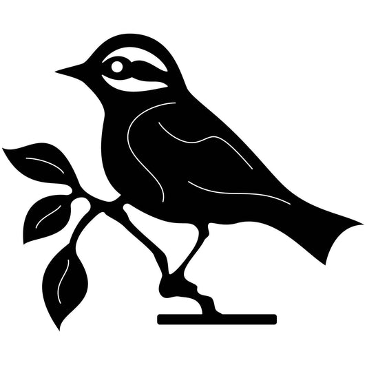 Free Bird on Branch-DXFforCNC.com-DXF Files cut ready cnc machines