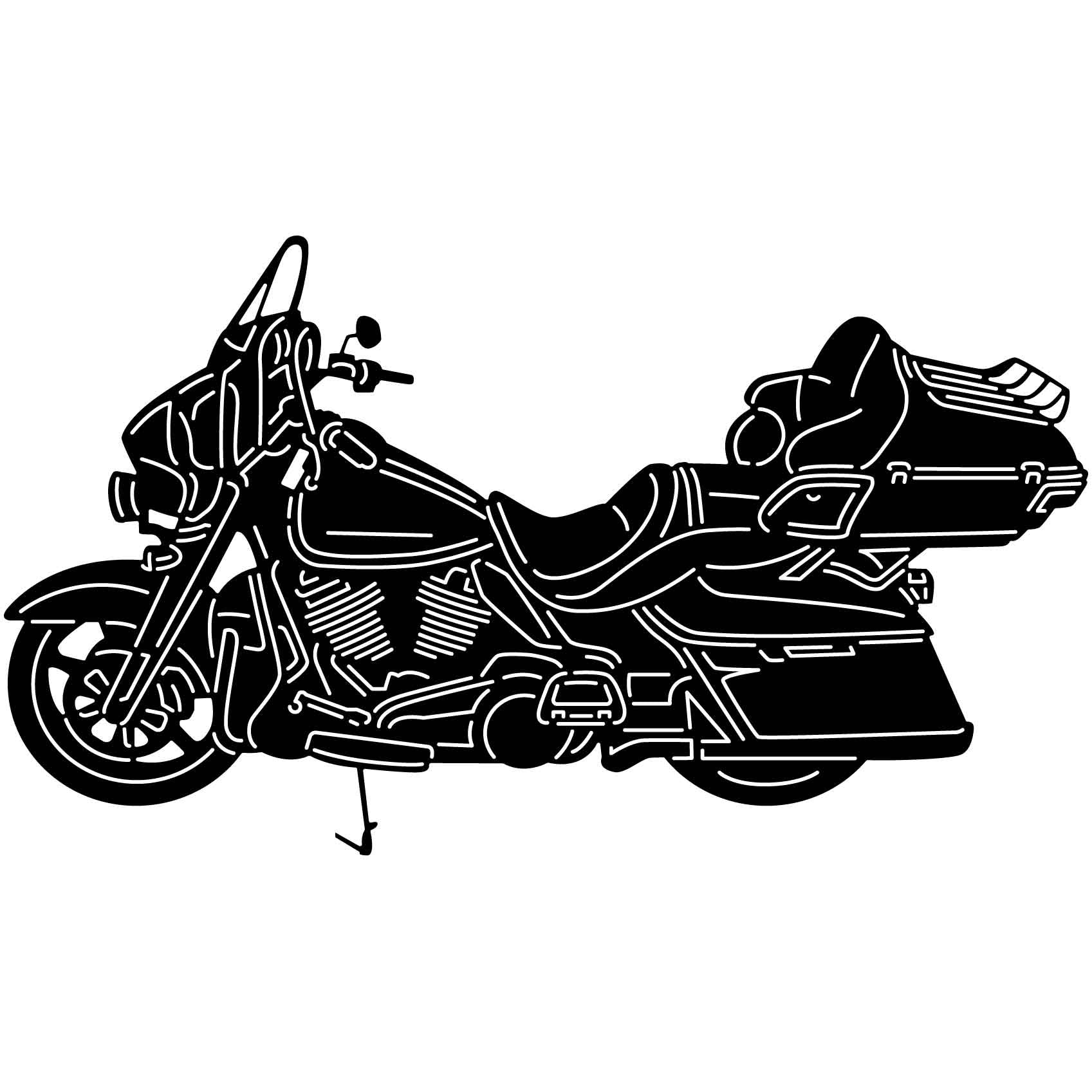 Black Motorcycle-DXF files cut ready for cnc machines-DXFforCNC.com