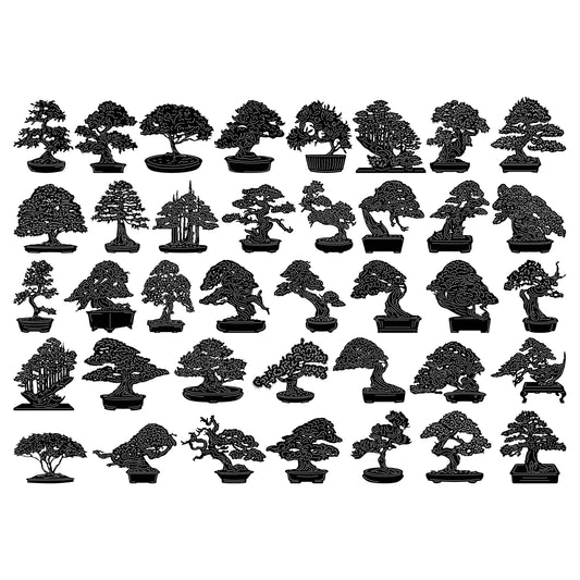 Bonsai Trees-DXF files Cut Ready for CNC-DXFforCNC.com