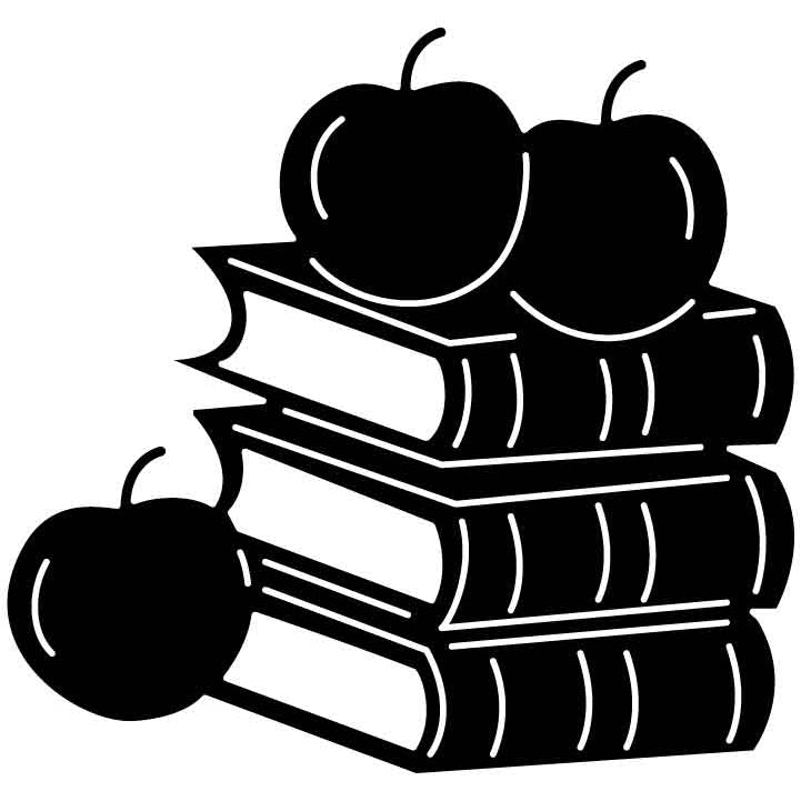 Books and Apples Free DXF File for CNC Machines-DXFforCNC.com