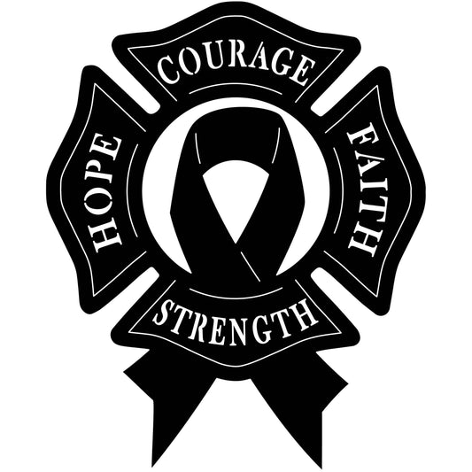 Ribbon Cancer and Benefits, Hope, Strength, Faith, Courage-DXF files cut ready