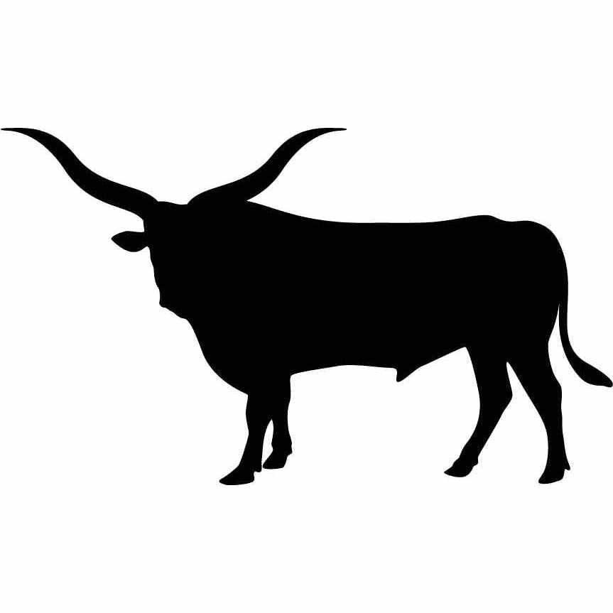 Bull with Longhorn Free DXF file-Cut Ready for cnc machines-DXFforCNC.com