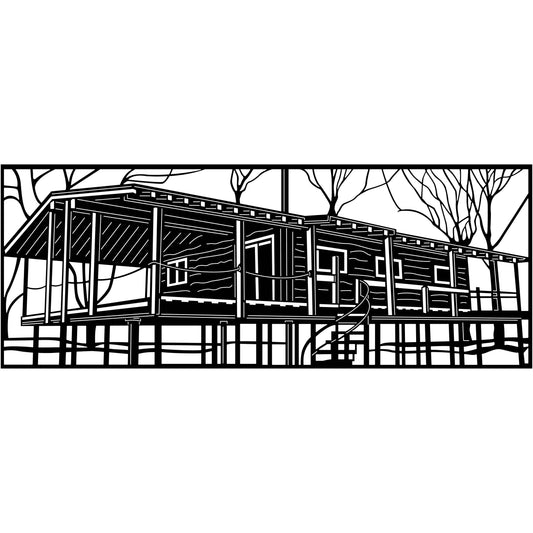Burch Birch Cabin Old House With Trees Single Designs