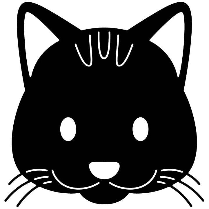 Cat Face Free DXF File for CNC Machines-DXFforCNC.com