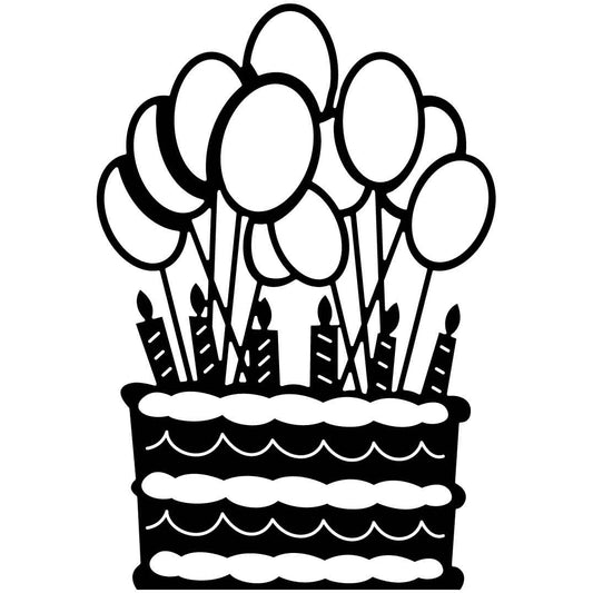 Celebrating Cake and Balloon Free DXF File for CNC Machines-DXFforCNC.com