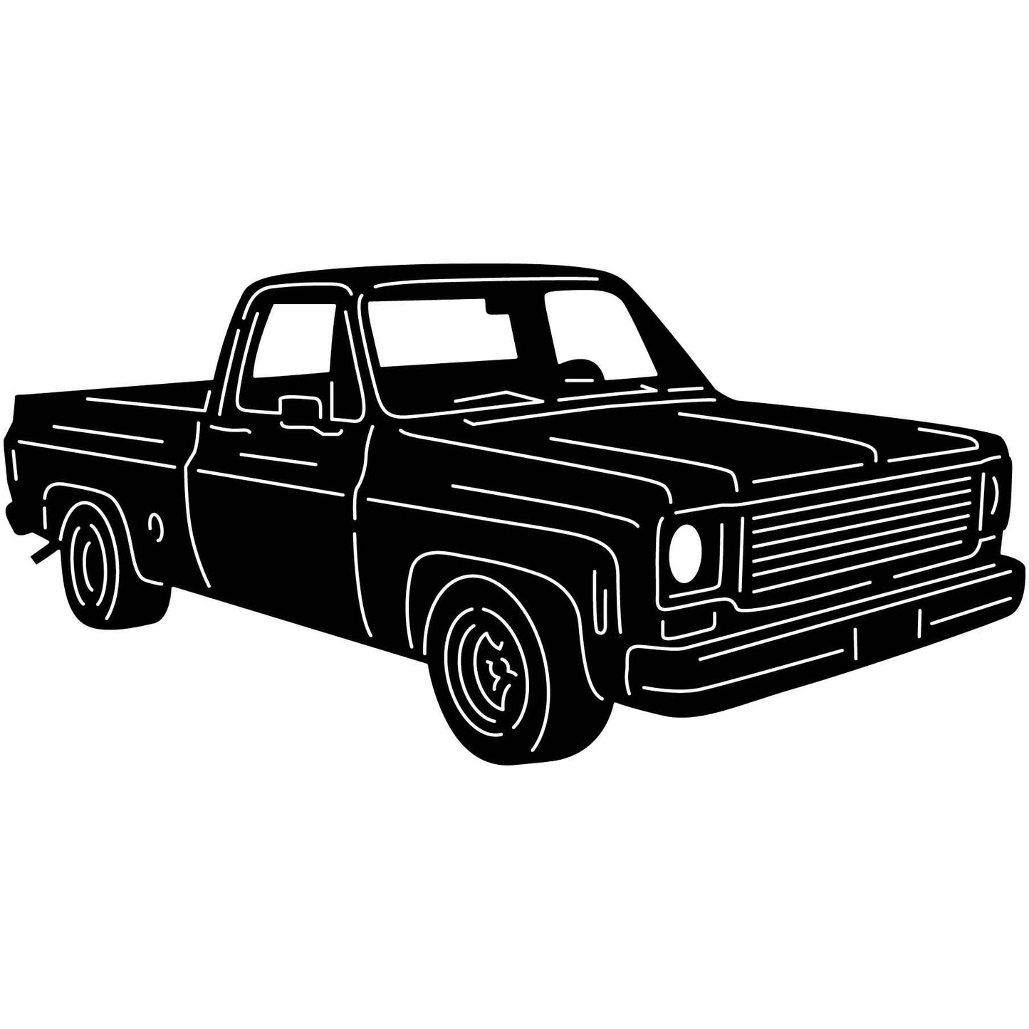 Chevy Truck-DXF File cut ready for CNC machines-dxfforcnc.com