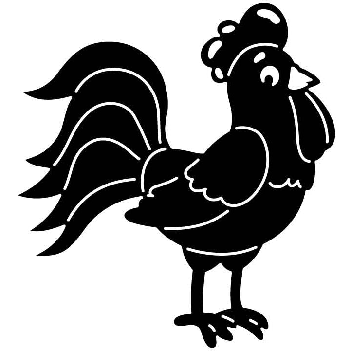 Chicken Free DXF File for CNC Machines-DXFforCNC.com