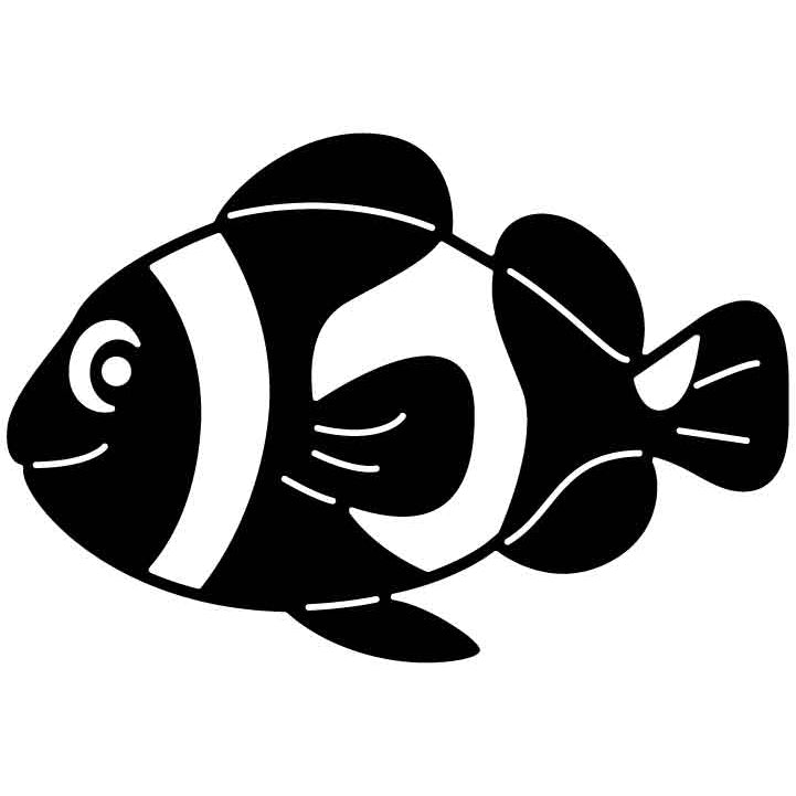Clown Fish Free DXF File for CNC Machines-DXFforCNC.com