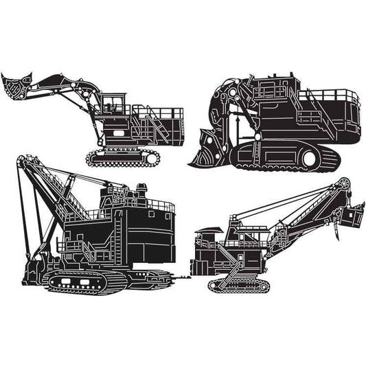 Custom Heavy Construction Equipment-DXF files cut ready for cnc machines-DXFforCNC.com