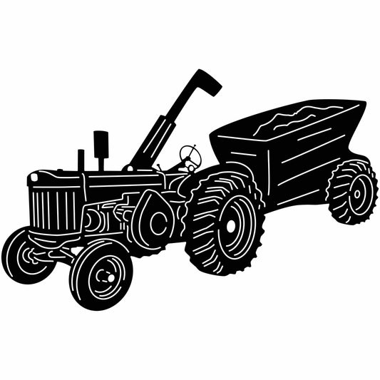 Tractor and Trailer Agricultural Machinery Free DXF file-cut ready for cnc
