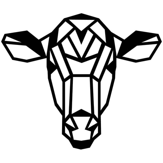 Cow Face Geometric-DXF files Cut Ready for CNC-DXFforCNC.com