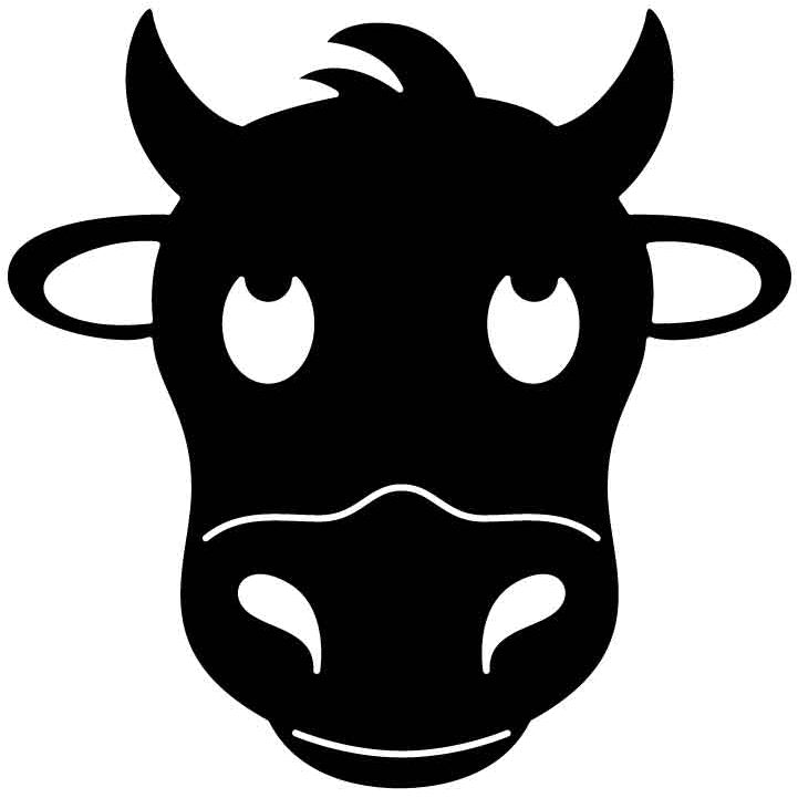 Cow Face Free DXF File for CNC Machines-DXFforCNC.com