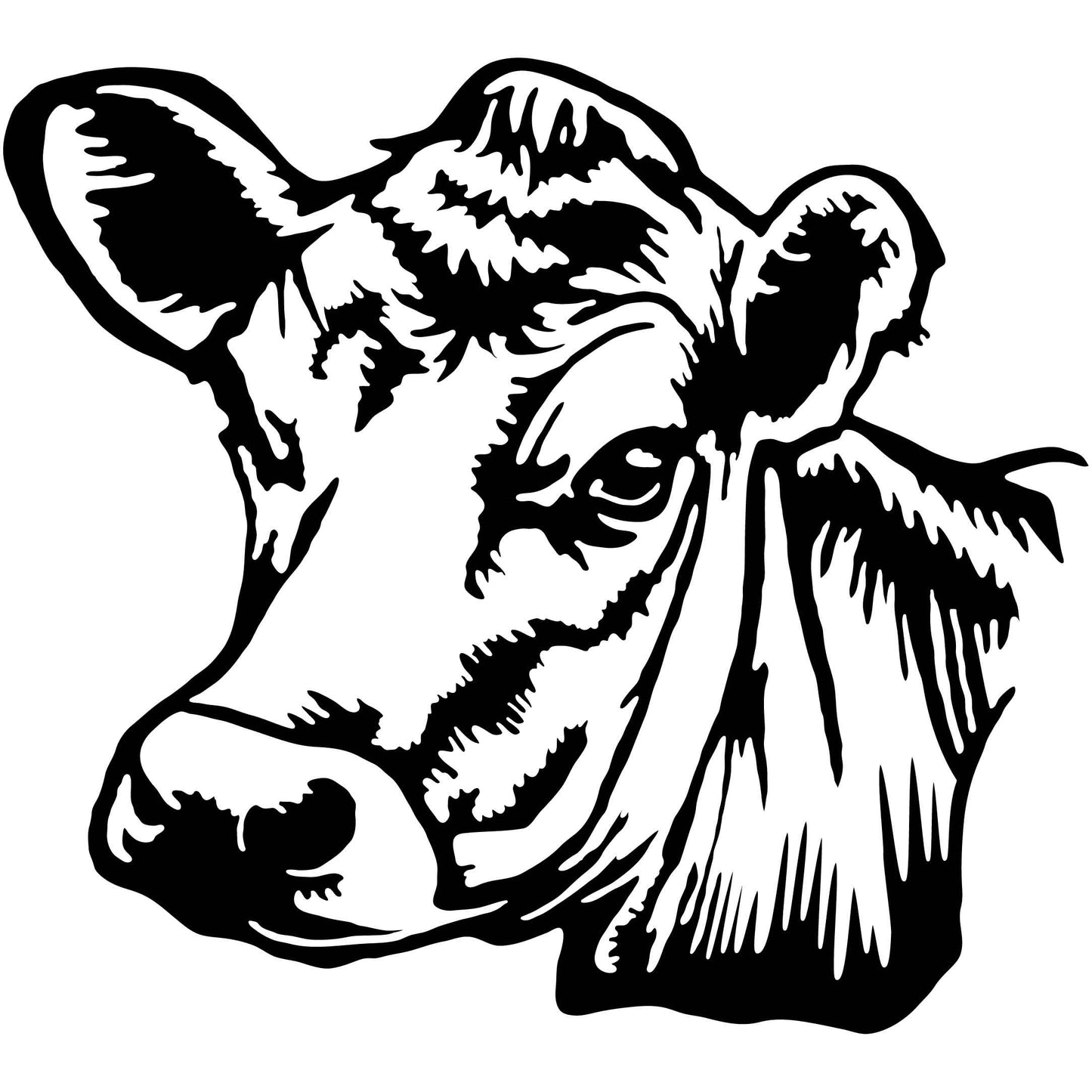 Cow Head Silhouette - DXF files Cut Ready CNC Designs -DXFforCNC.com 