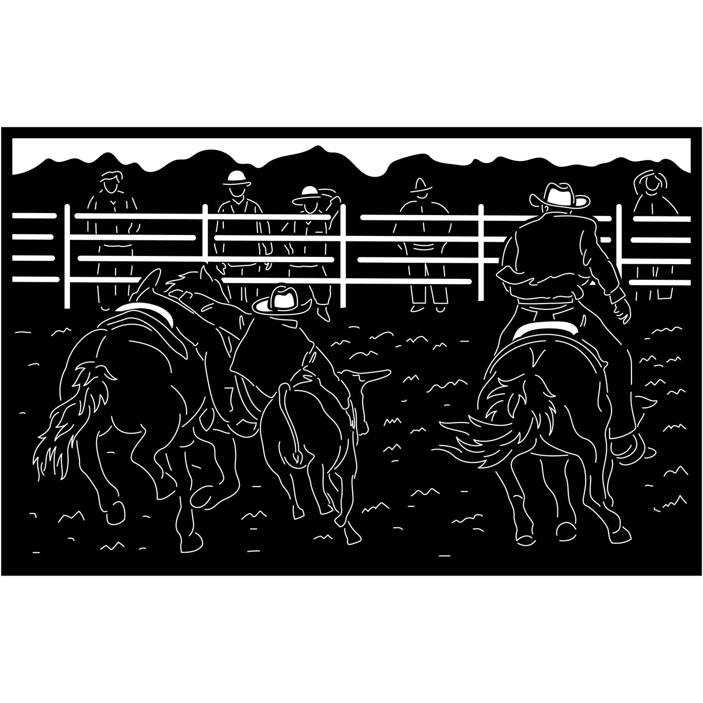 Cowboy Catching Cow Scene-DXF files Cut Ready for CNC-DXFforCNC.com