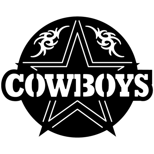 Cowboys Star and Ornaments-DXF file cut ready for cnc machines-DXFforCNC.com