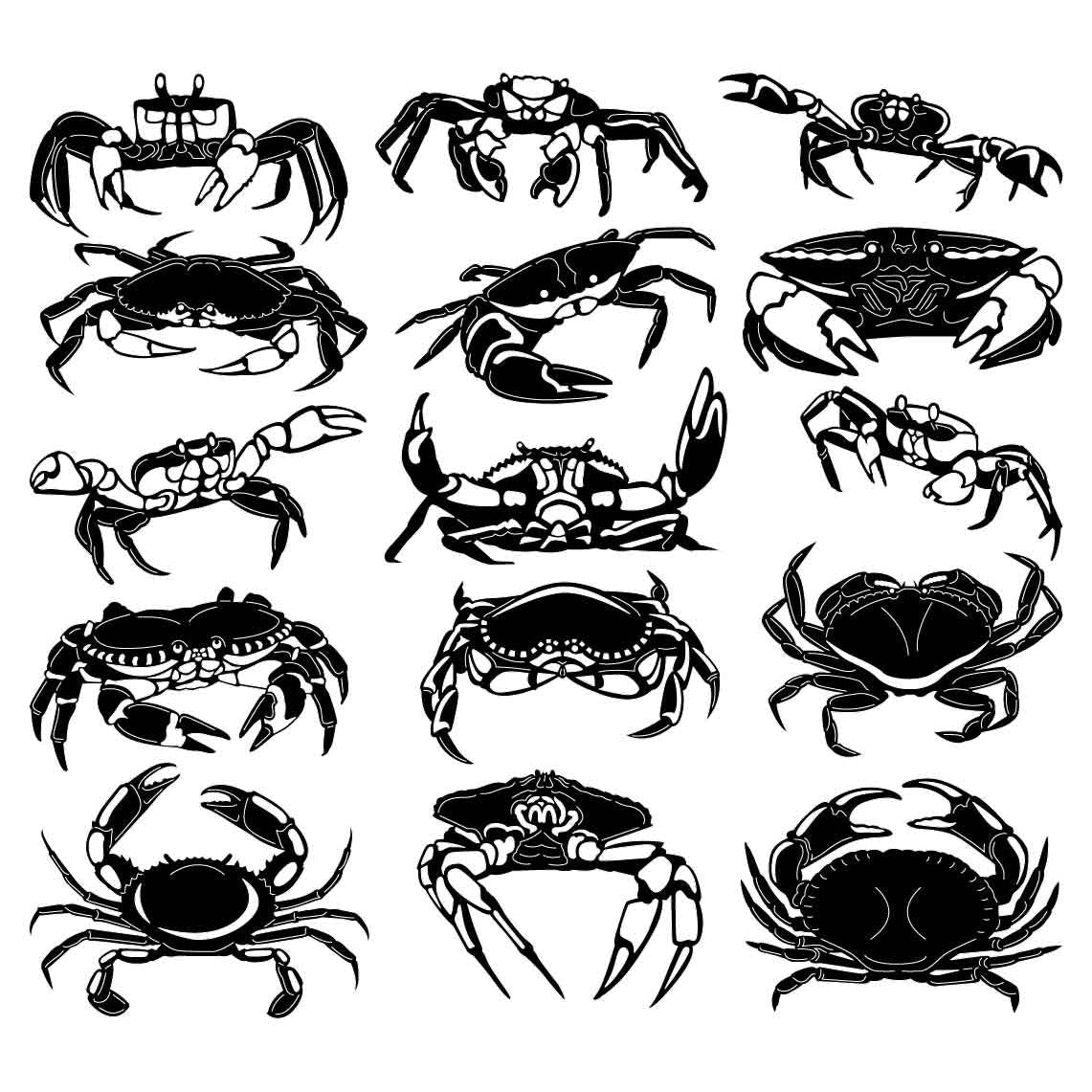 Sea Crabs-DXF files Cut Ready for CNC-DXFforCNC.com