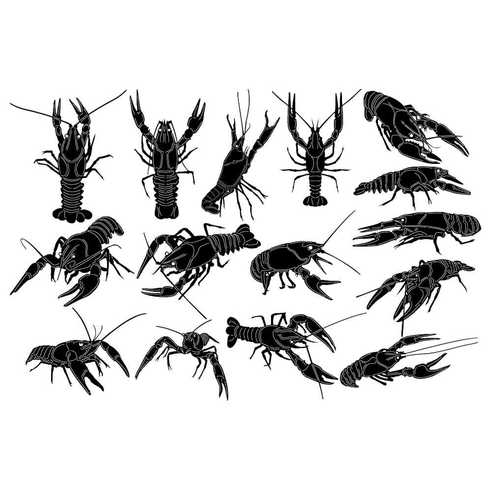 Crawfish or Lobsters-DXF files Cut Ready for CNC-DXFforCNC.com