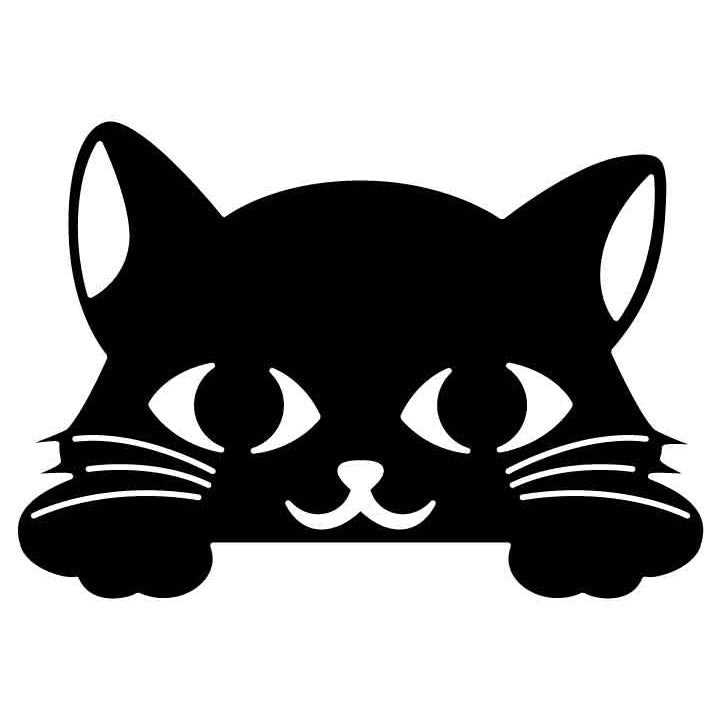 Cute Cat Free DXF File for CNC Machines-DXFforCNC.com
