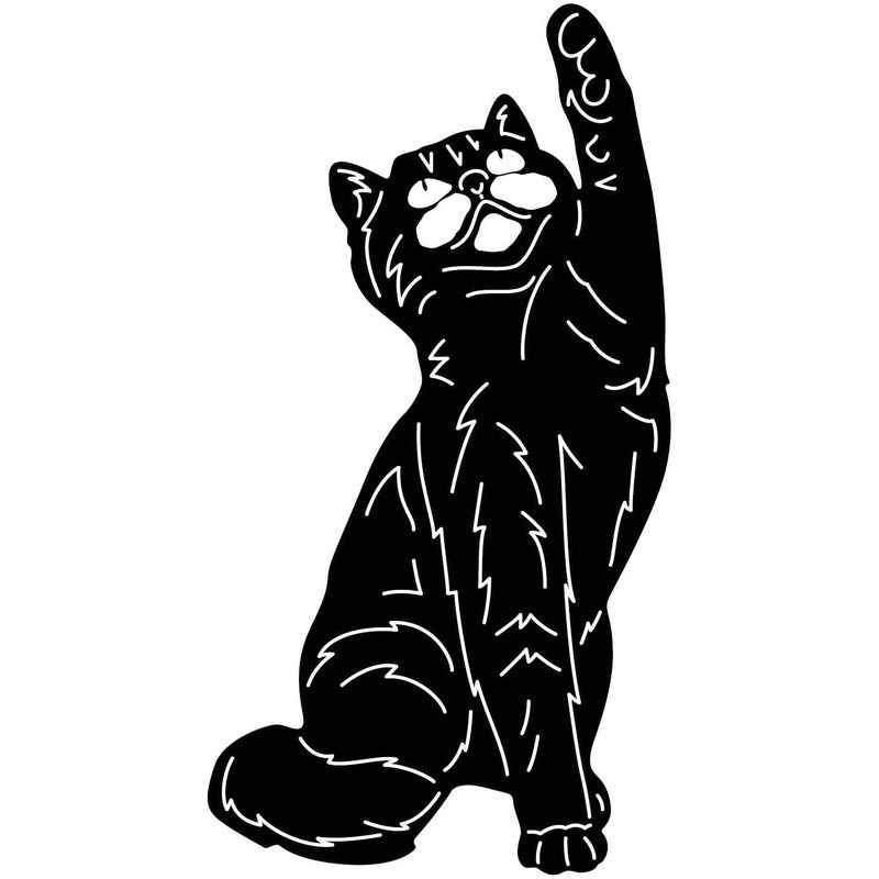 Cute Cat Playing Free-DXF files cut ready for CNC-DXFforCNC.com