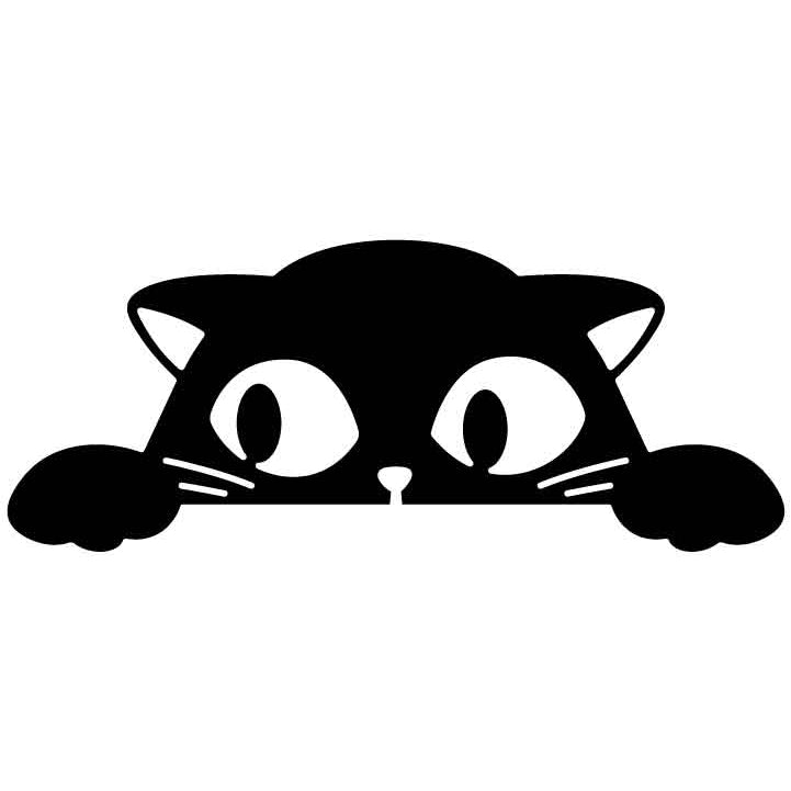 Cute Cat (2) Free DXF File for CNC Machines-DXFforCNC.com