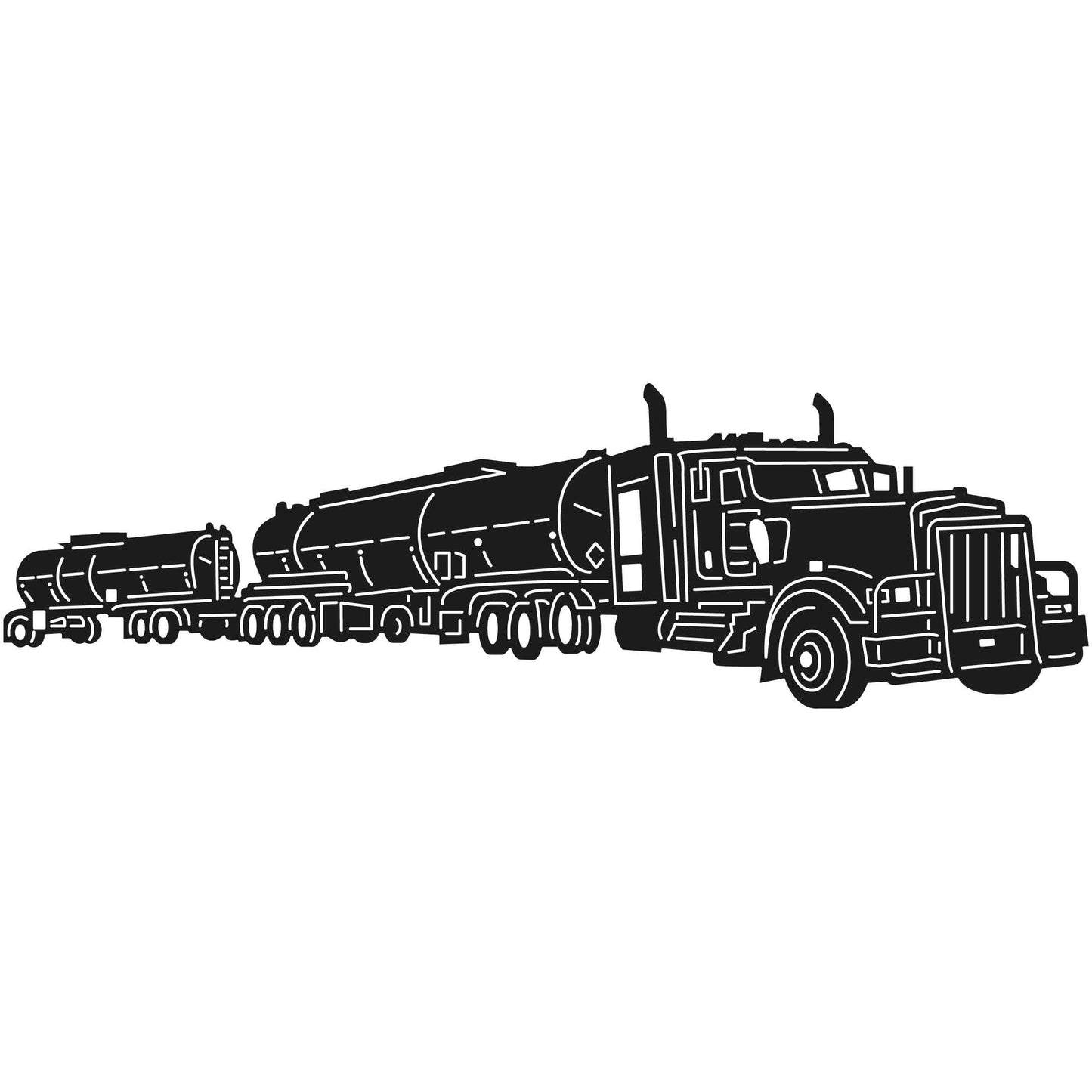 Double Trailer Truck-DXF files Cut Ready for CNC-DXFforCNC.com