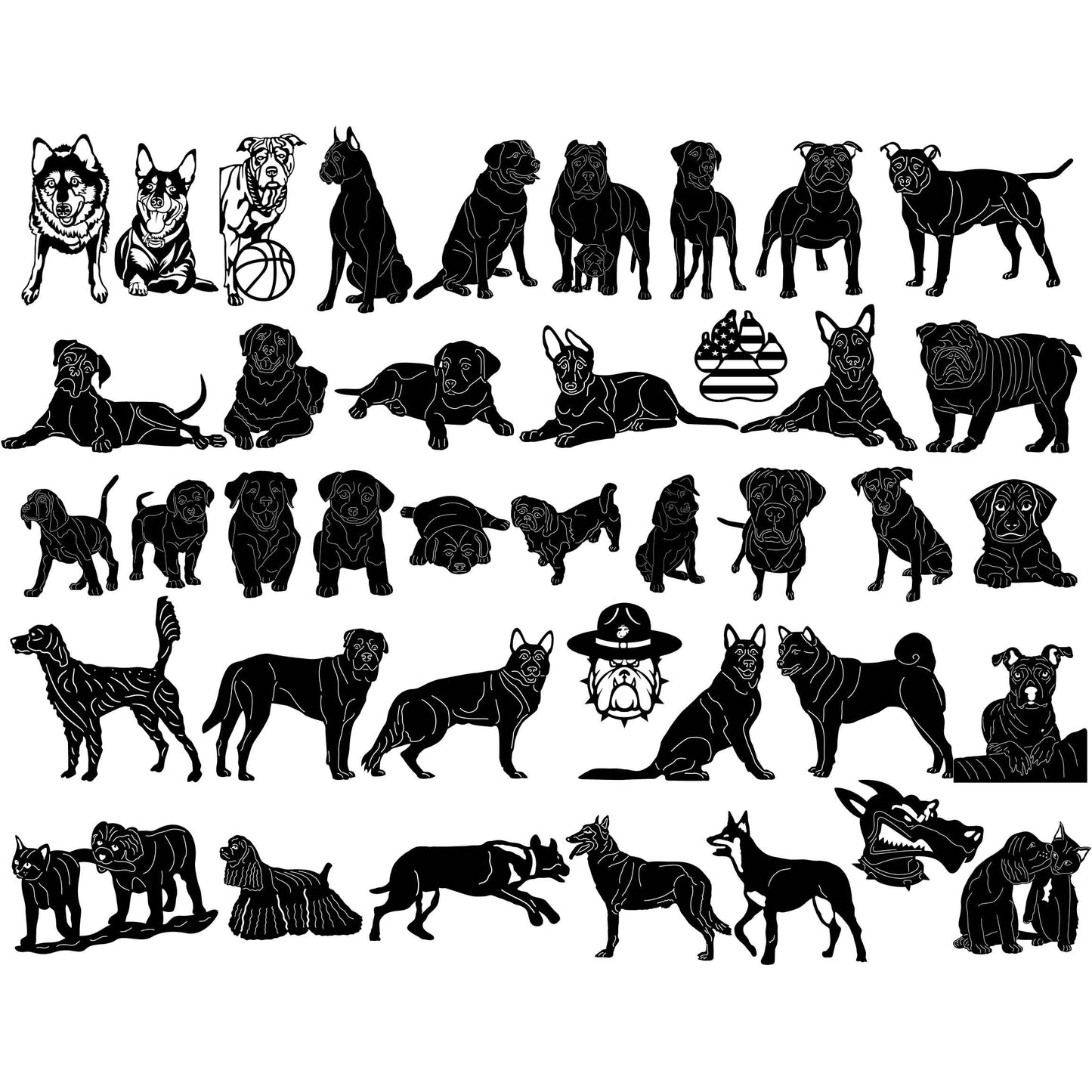 Dogs and Puppies-DXFforCNC.com-DXF Files cut ready cnc machines