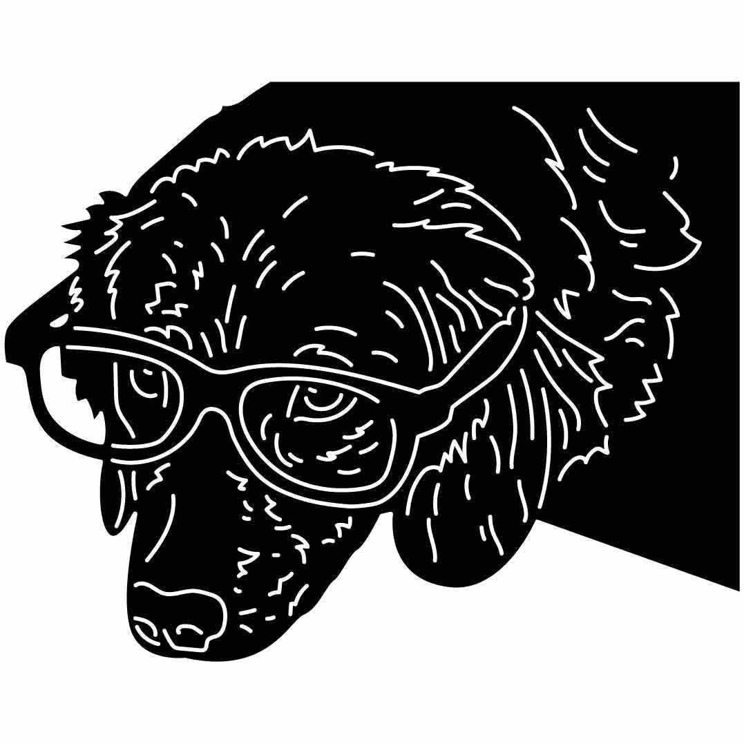 Sleeping Dog with Glasses Free-DXF files cut ready for CNC-DXFforCNC.com