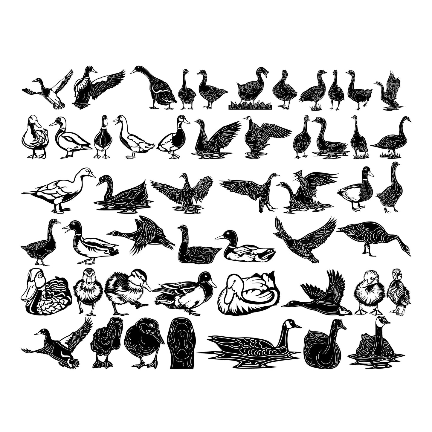 Ducks and Goose Birds-DXF files Cut Ready for CNC-DXFforCNC.com