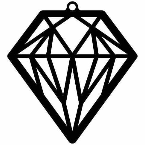 Earring Diamond Geometric Free DXF files cut ready for CNC-DXFforCNC.com