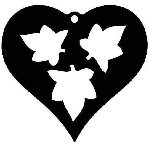 Earring Heart with Leaves Free DXF files cut ready for CNC-DXFforCNC.com
