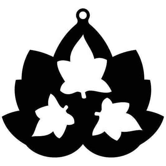 Earring Ornaments Floral with Leaves Free DXF Files cut ready for CNC-DXFforCNC.com