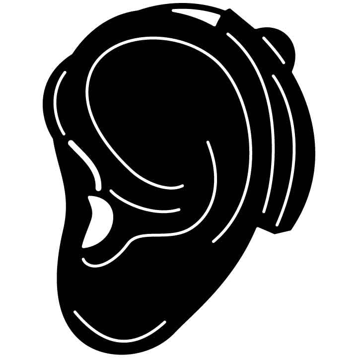 Ear with Hearing Aid Free DXF File for CNC Machines-DXFforCNC.com